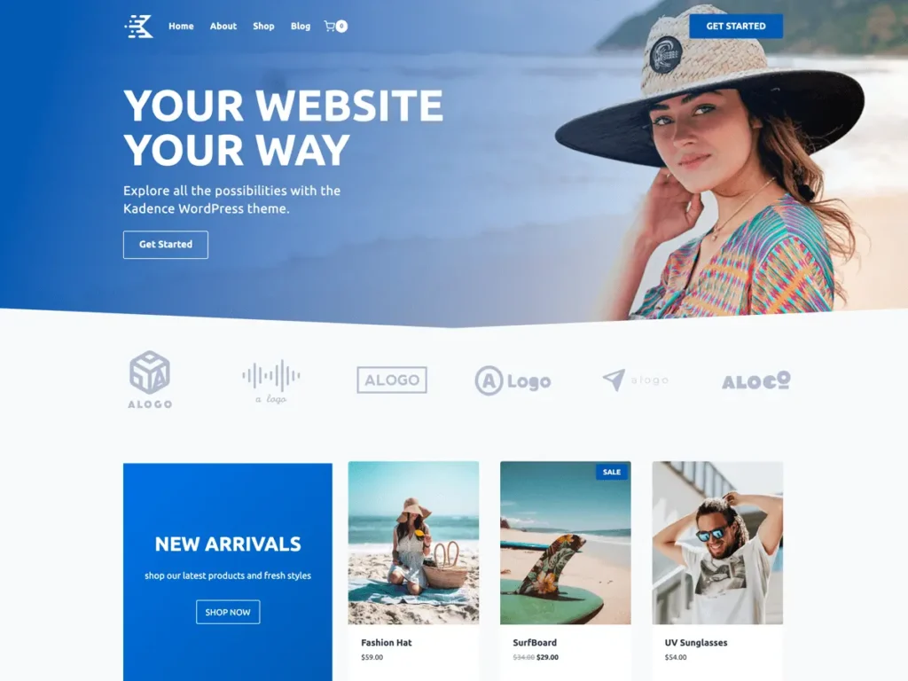 Kadence WordPress theme preview by wemtc