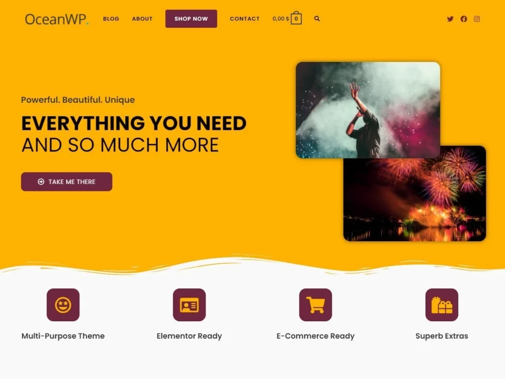 OceanWp WordPress theme preview by wemtc