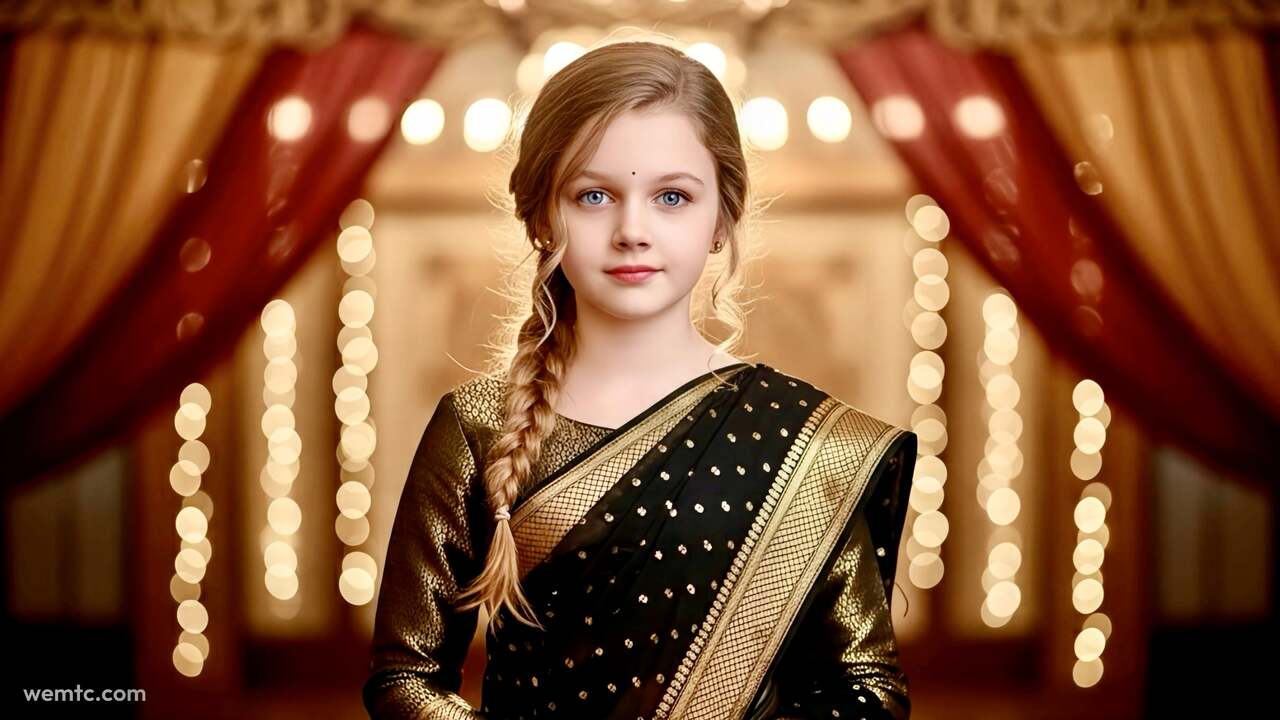 Google Gemini Nano Banana AI Saree Prompt – Black Saree Portrait