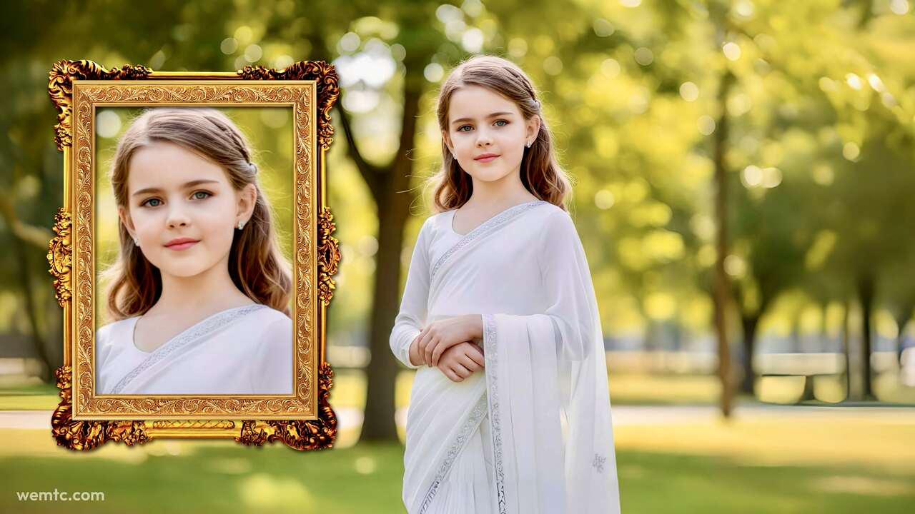 Google Gemini Nano Banana AI Saree Prompt – White Saree Portrait