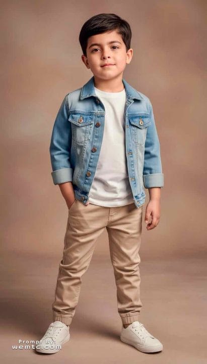 Confident Denim Repeat - casual modeling prompts for boys