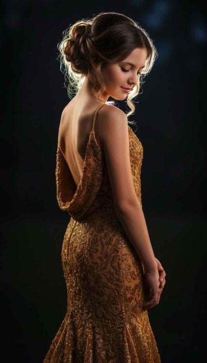 Golden Glow in Profile gemini prompt for girls