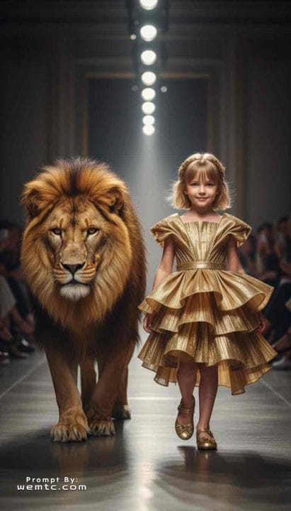 Lion-Inspired Fashion Prompt for kids