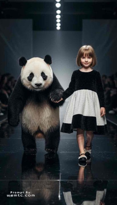 Panda Pattern Prompt for kids fashion models
