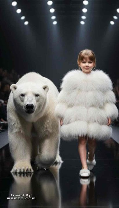 Polar Bear Elegance Prompt for kids