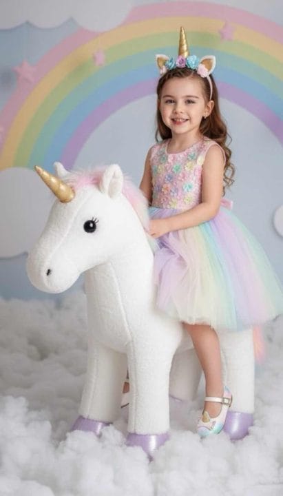 Prompt 3 Riding a Giant Plush Unicorn