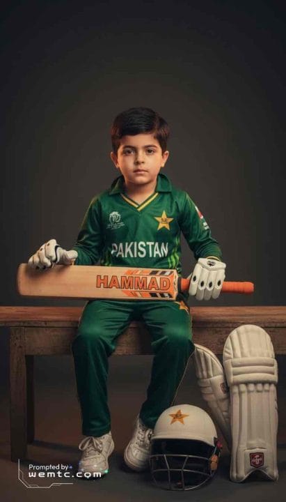 Relaxed and Ready cricket batsmen nano banana prompt